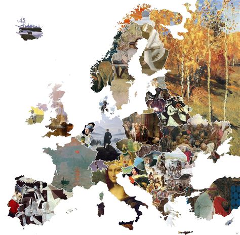 Une Carte Deurope Des œuvres Les Plus Emblématiques De Chaque Pays