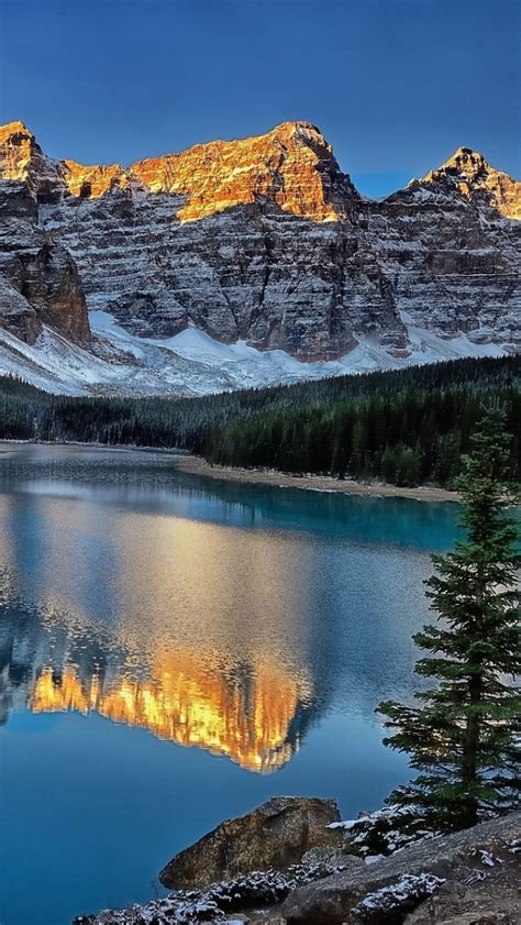 Free Download Banff National Park Mountain Reflection Hd Wallpaper