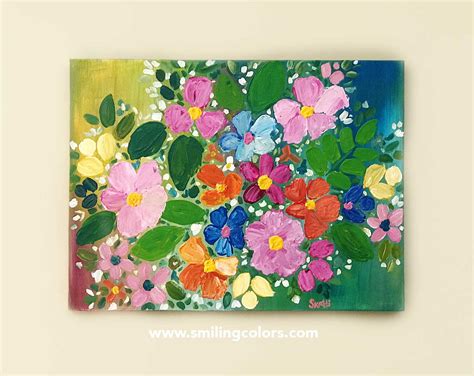 Simple Acrylic Flower Painting