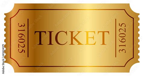 Vector Illustration Of Gold Ticket Stock Vector Adobe Stock