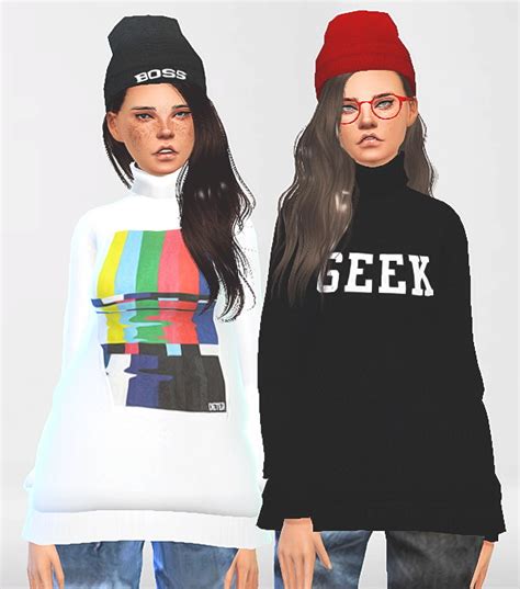 Pure Sims Loose Polo Neck Sweater • Sims 4 Downloads