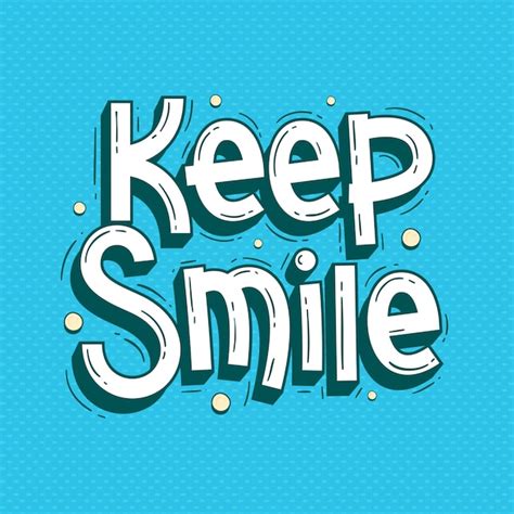 Premium Vector Keep Smile Quotes Lettering Doodle