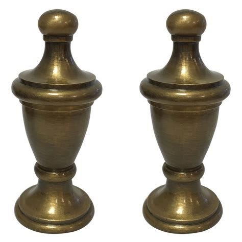 Royal Designs Simple Vase Design Lamp Finial With Antique Brass Finish