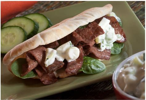 Brown steak umms and cut into strips. Steak-umm® Gyros - A delicious take on a greek classic! | Steakumm recipes, Recipes, Food