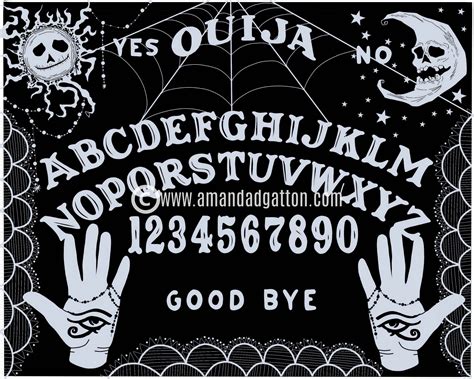 Black Occult Themed Ouija Board Ouija Board Art Print