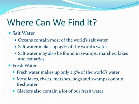 Ppt Salt Water Vs Fresh Water Powerpoint Presentation Free Download