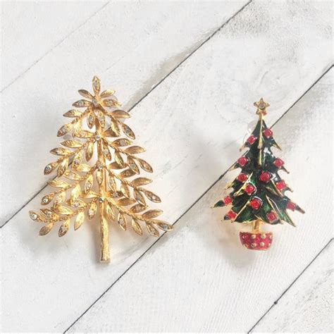 Corel Jewelry Vintage Corel Christmas Tree Jewelry Pins Poshmark