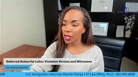 Deferred Action For Labor Violation Victims Or Witnesses Youtube