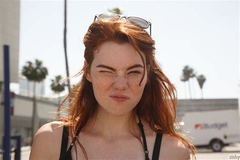 Wallpaper Redhead Women Model Photography Shades Wink Smirk Winking Freckles Looking