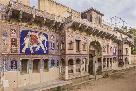 라자스탄의 Shekhawati 지역의 오래 된 페인트 Havelis보세요