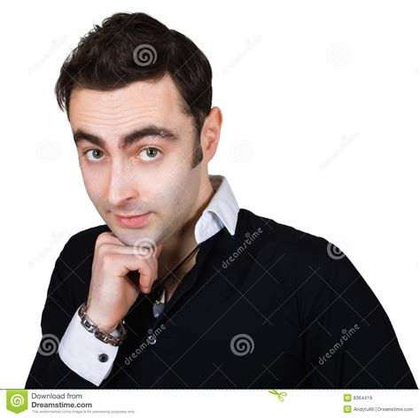 Handsome Modest Man Stock Image Image Of Embarrassing 8364419