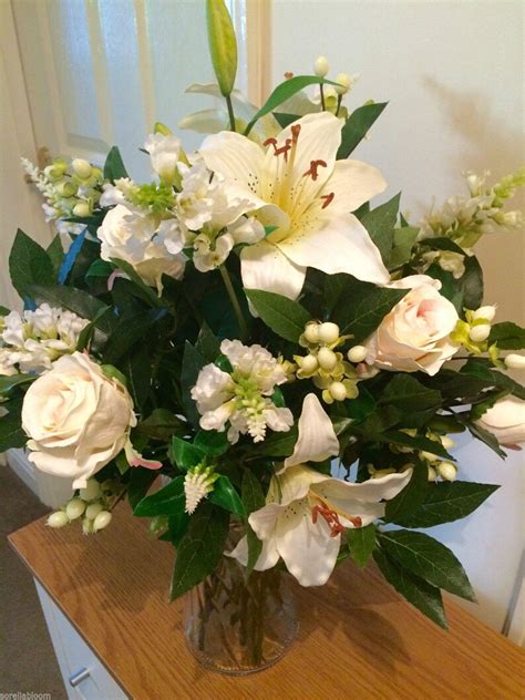 Beautiful Large Premium Artificial Flower Vase Bouquet Etsy Uk