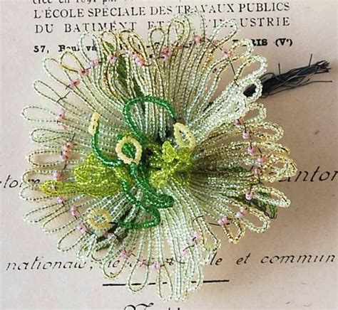 Vintage French Beaded Flower Seed Bead Flowers French Beaded Flowers