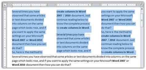 How To Create Columns In Microsoft Word Appuals Com Riset