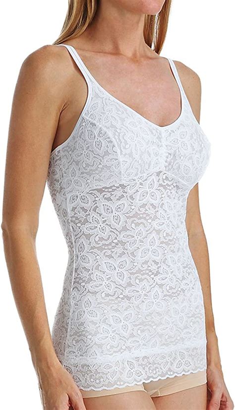amazon bali 8l12 lace n smooth camisole top extra large white ブラジャー 通販