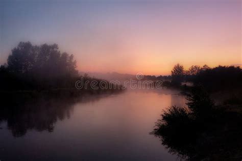 Morning On The River Early Morning Reeds Mist Fog And Water Surface On