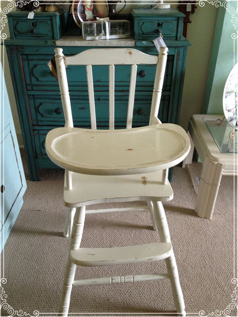 Vintage Wooden Baby High Chair Gingers Attic