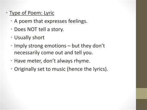 Ppt Lyric Poems Powerpoint Presentation Free Download Id4218030