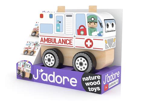 Jadore Ambulance Wooden Stacking Toy In 2022 Stacking Toys Toys