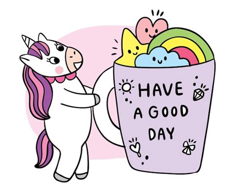 Premium Vector Cartoon Cute Unicorn And Sweet Coffee Cup Vector
