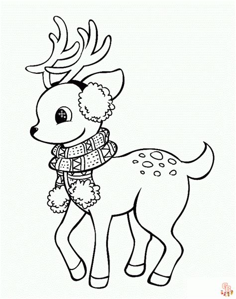 Cute Reindeer Coloring Pages Printable Free And Easy For Kids
