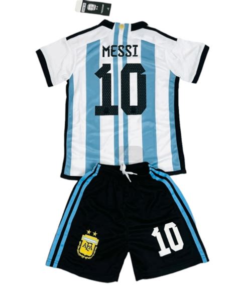 Maillots De Tenue Argentine Messi 10 Enfant Domicile 2022 2023 Haute