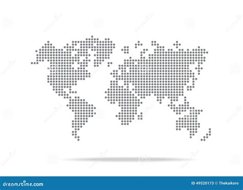 Dot World Map Isolated On The White Background Stock Vector Image