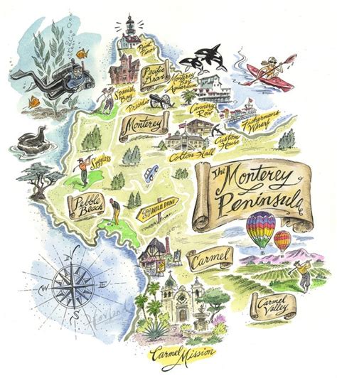 Map Of Monterey Monterey California Print Of Monterey Etsy