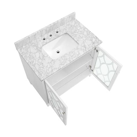 Kathy Ireland Home Southport 36 In White Oak Undermount Single Sink