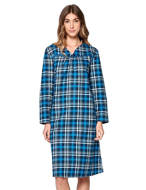casual nights women s flannel floral long sleeve nightgown