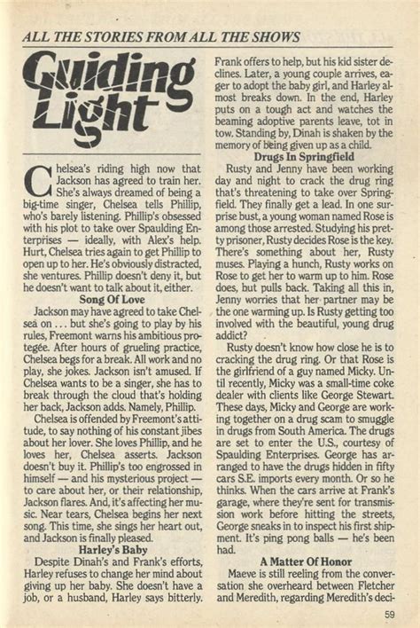 Classic Gl Soap Opera Digest Synopses On Tumblr