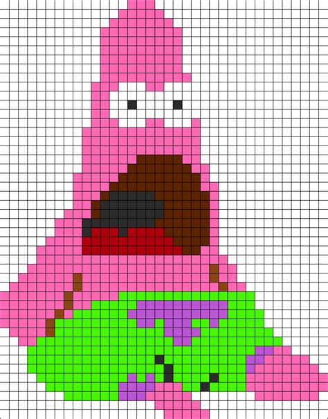 Face Melted Patrick Perler Bead Pattern Bead Sprites Characters