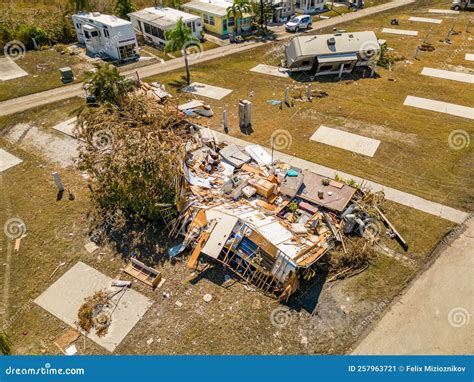Aerial Drone Photo of Mobile Home Trailer Parks in Fort Myers FL Which