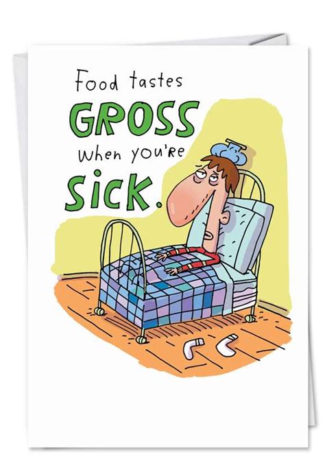 Gross When Sick Funny Cartoons Get Well Card