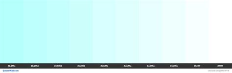Tints Xkcd Color Light Cyan Acfffc Hex Farbpalette Colorswall