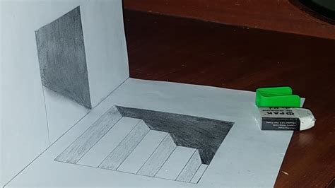 Draw colored cubes caro, should prepare a4 paper pencil and ruler. 3D Drawing on Paper | How to Draw 3D Steps | Line Paper ...