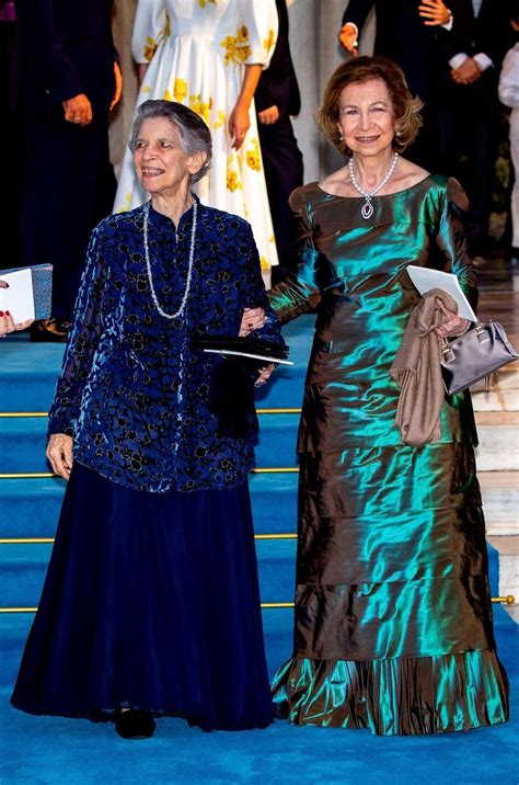 Queen Sofia And Princess Irene Attend The Wedding Of Prince Philippos And Nina Flohr — Royal