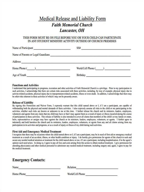 Free Release Of Liability Forms In Pdf Ms Word Hot Sex Picture