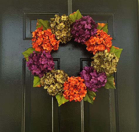 Fall Hydrangea Wreath All Year Wreath Front Door Wreath