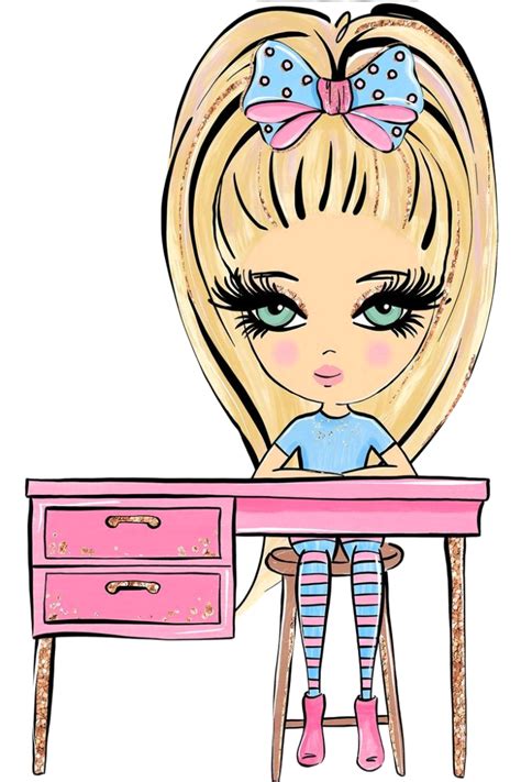 Blonde Doll Desk Schoolgirl Sticker By Megannee24