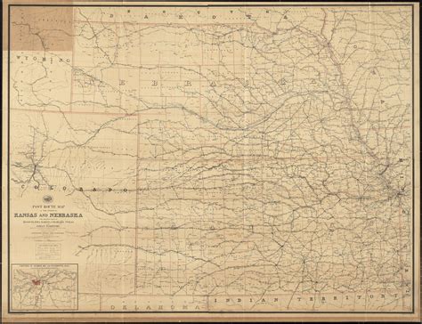 Post Route Map Of The States Of Kansas And Nebraska With A Flickr