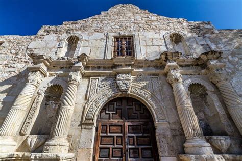 Closeup View Of The Entrance To The Famous Alamo San Antonio Texas