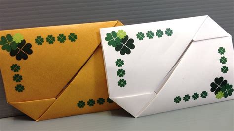Origami St Patricks T Card Envelopes Print At Home Youtube