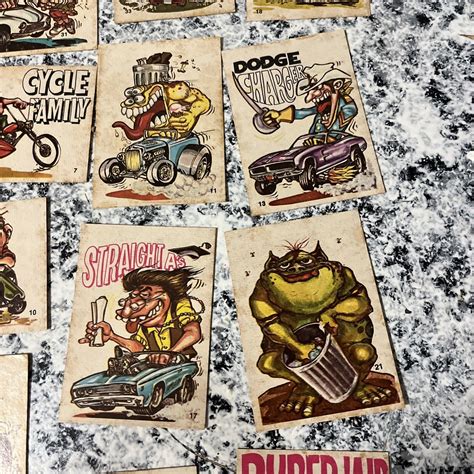 1973 Vintage Donruss Fabulous Odd Rods Sticker Cards Lot Of 16 Pre