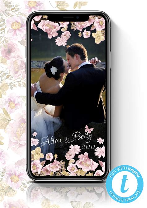Flower Wedding Snapchat Filter Wedding Snapchat Geofilter Etsy