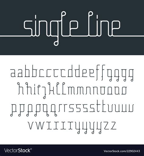 Single Line Font Royalty Free Vector Image Vectorstock