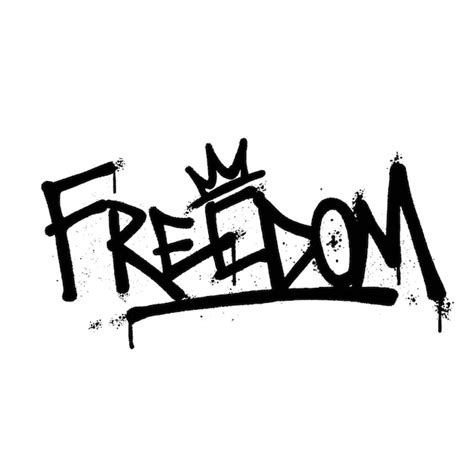 Premium Vector Graffiti Spray Paint Word Freedom Isolated Vector