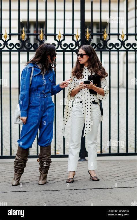 Street Style Deborah Reyner Sebag And Erika Boldrin Arriving At
