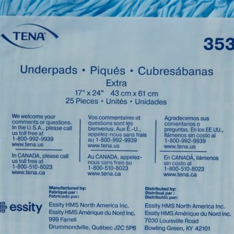 Tena Extra Disposable Underpad Polymer 17x24 353 300 Pads 17 X 24 Inch