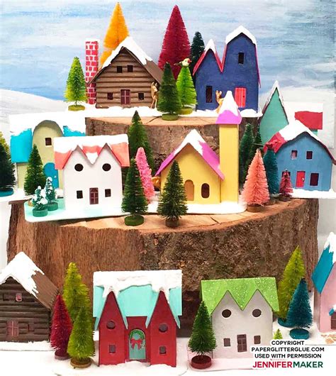 Paper Christmas Village Houses Jennifer Maker